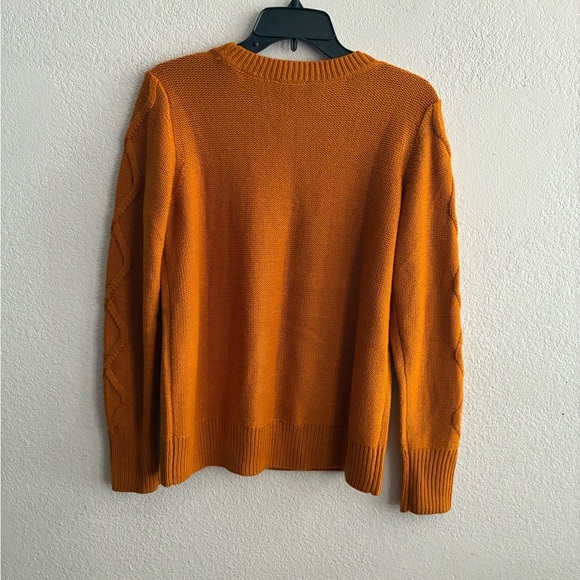 St. John's Bay Rust Crew Neck Cable Knit Sweater M - Picture 3 of 8